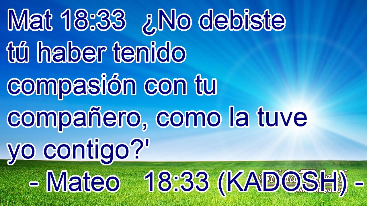  ¿No debiste tú haber tenido compasión con tu compañero, como la tuve yo contigo?' 
