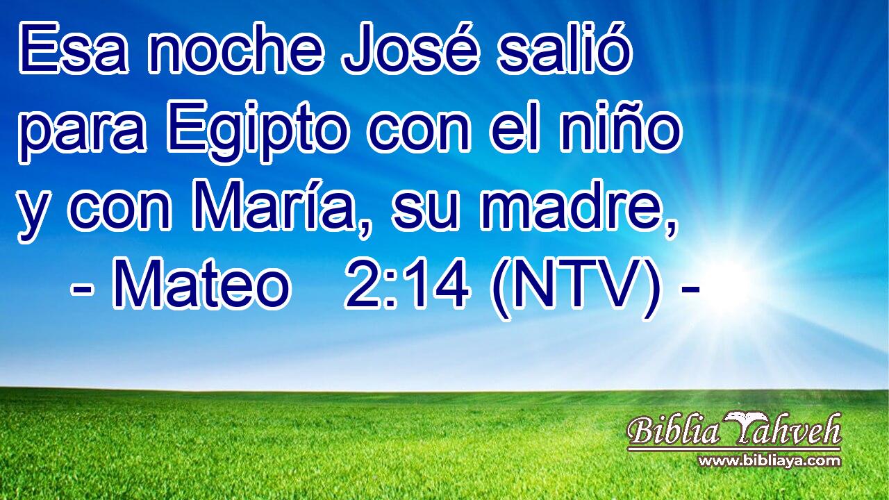 Esa noche José salió para Egipto con el niño y con María, su madre,