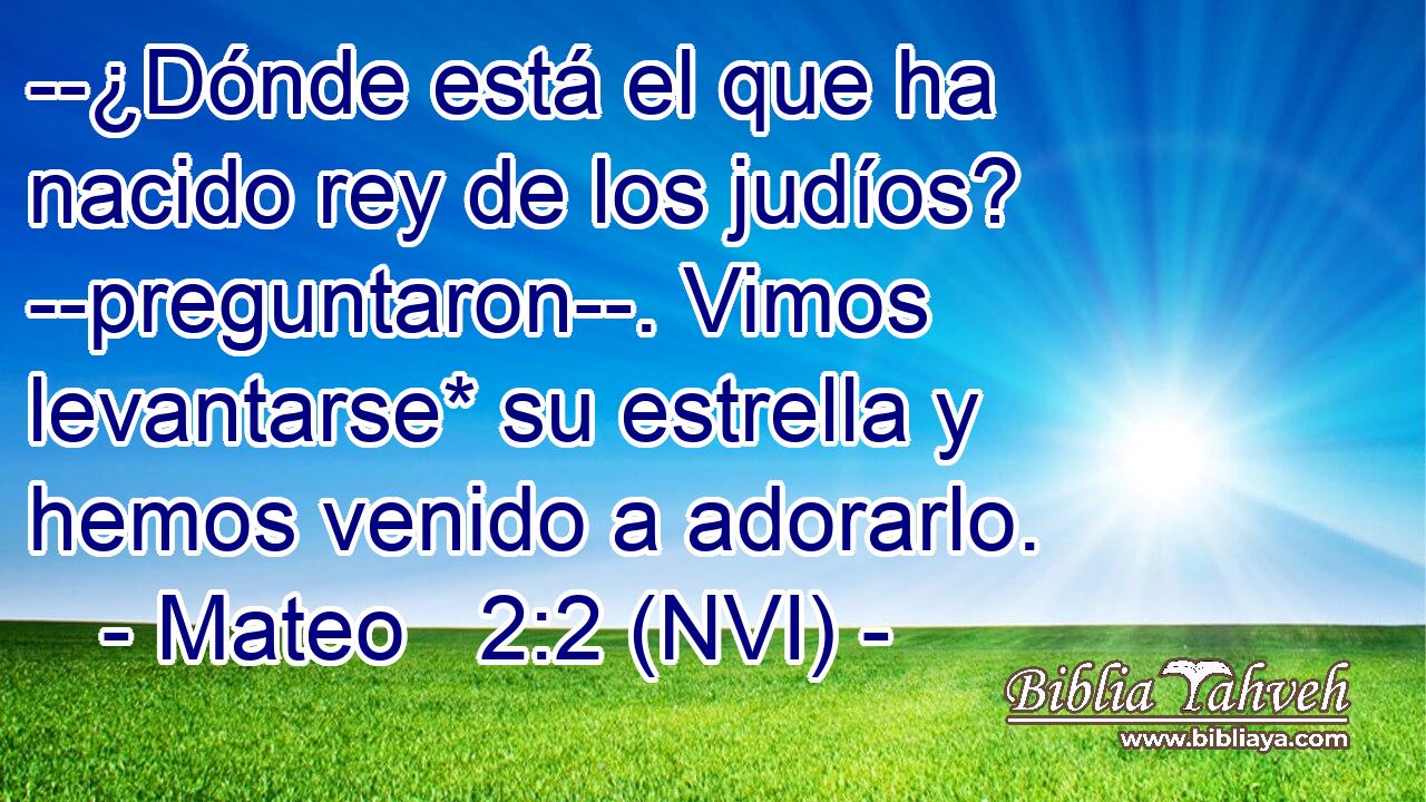  --¿Dónde está el que ha nacido rey de los judíos? --preguntaron--. Vimos levantarse* su estrella y hemos venido a adorarlo. 
