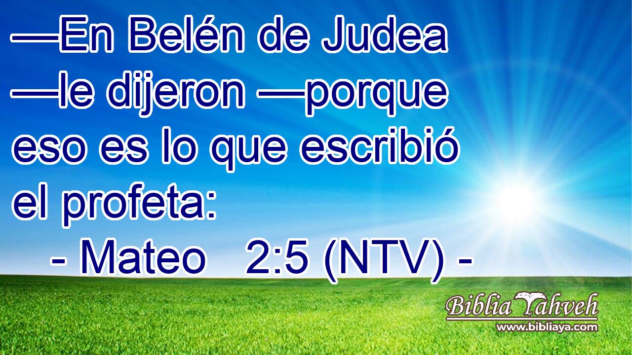 —En Belén de Judea —le dijeron —porque eso es lo que escribió el profeta:
