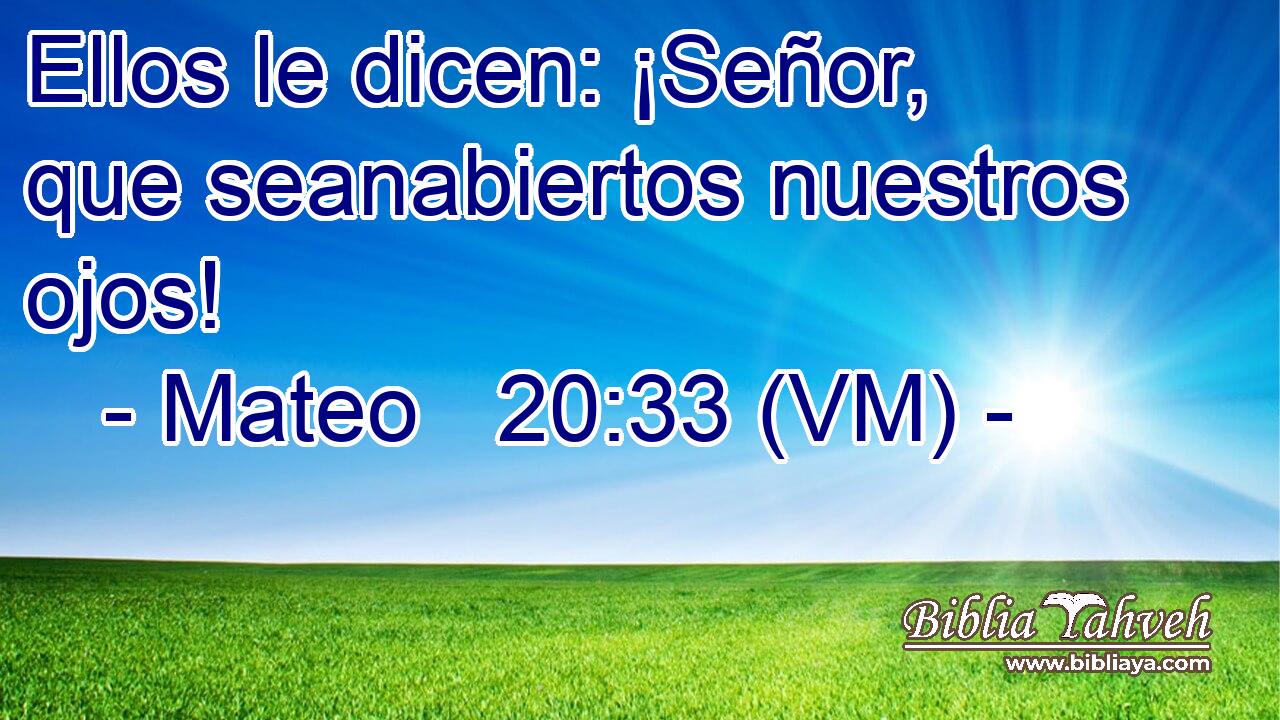  Ellos le dicen: ¡Señor, que seanabiertos nuestros ojos! 