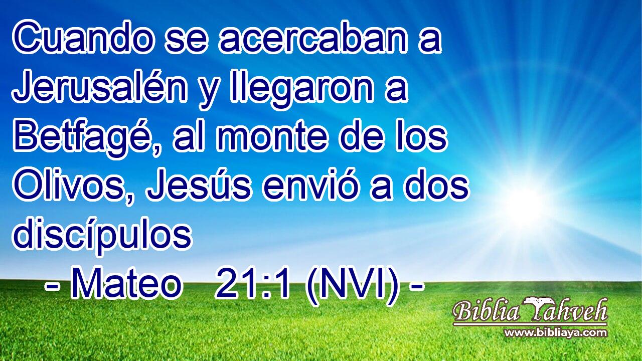  Cuando se acercaban a Jerusalén y llegaron a Betfagé, al monte de los Olivos, Jesús envió a dos discípulos 