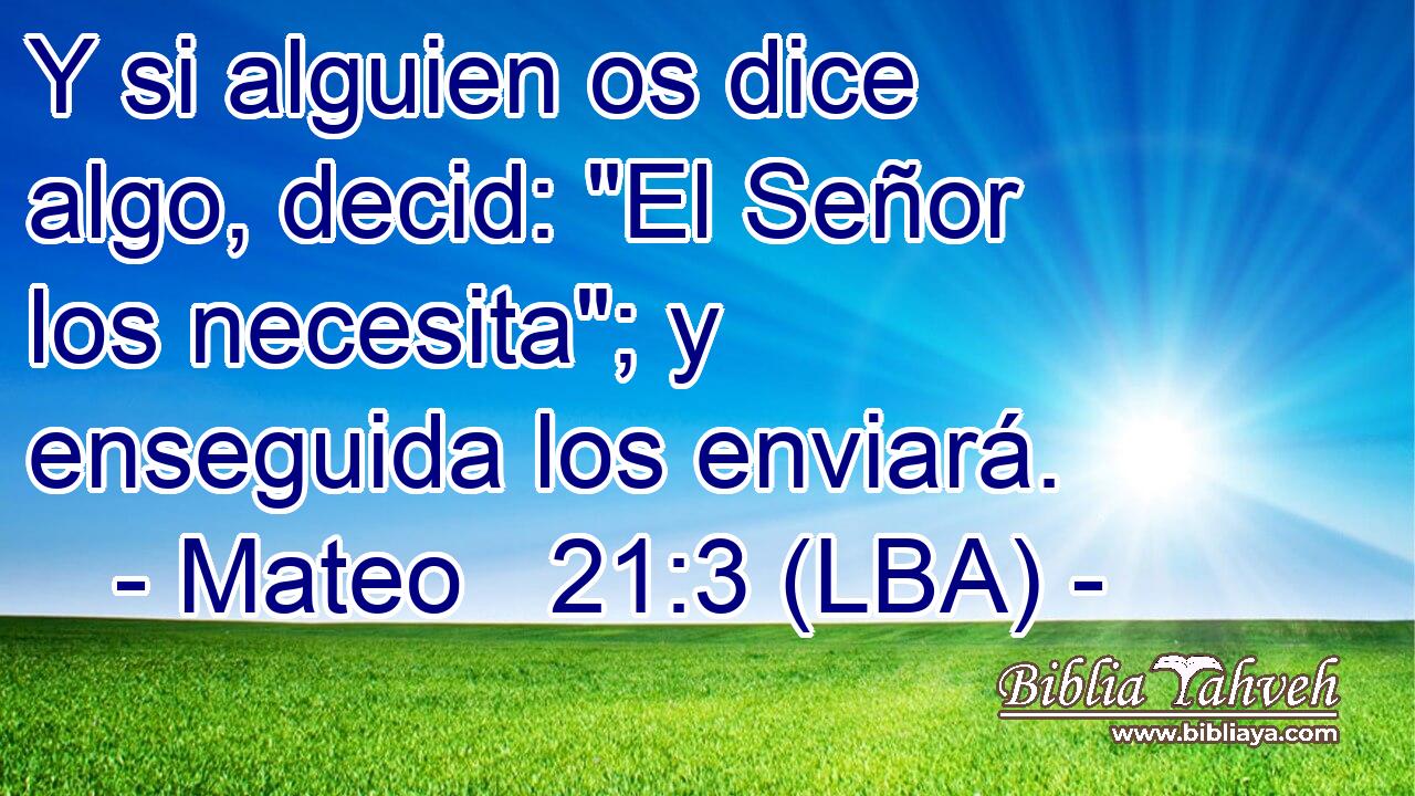 Y si alguien os dice algo, decid: 