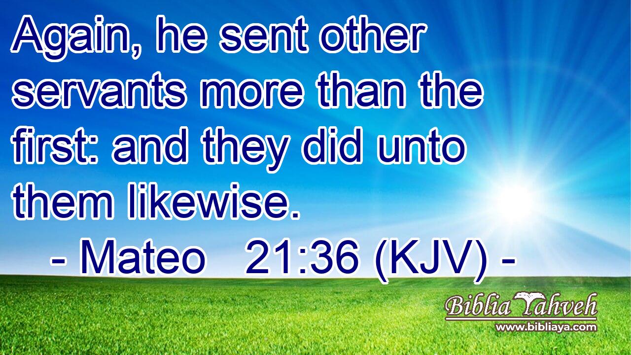 Again, he sent other servants more than the first: and they did unto them likewise.