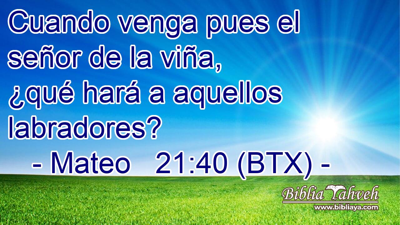 Cuando venga pues el señor de la viña, ¿qué hará a aquellos labradores?