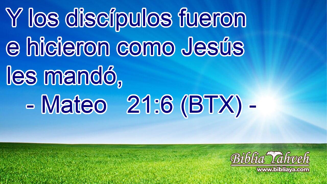 Y los discípulos fueron e hicieron como Jesús les mandó,