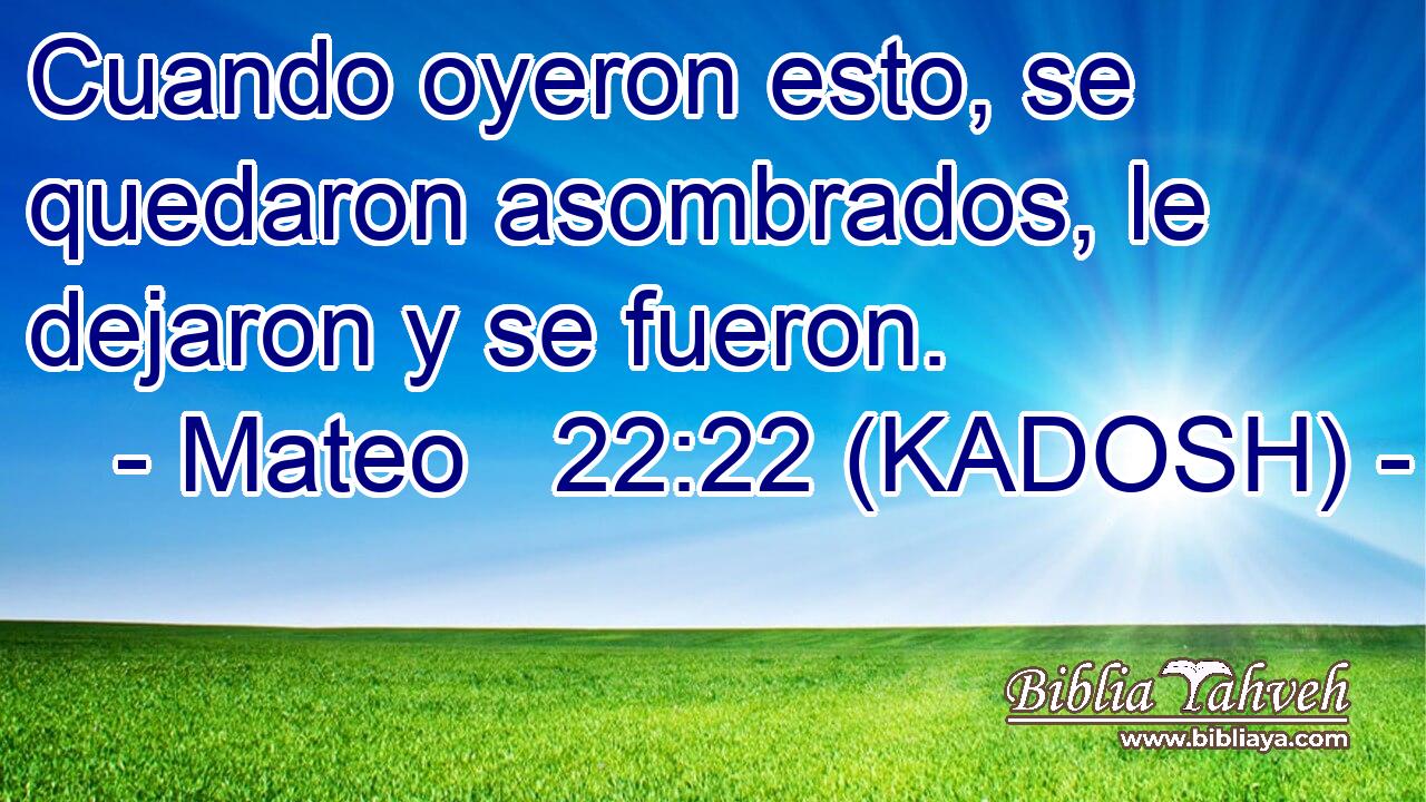  Cuando oyeron esto, se quedaron asombrados, le dejaron y se fueron. 