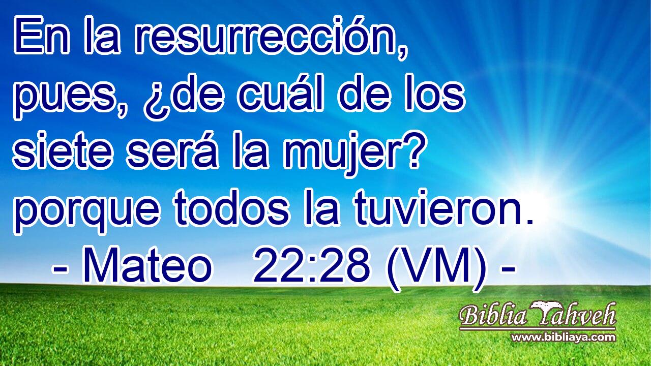  En la resurrección, pues, ¿de cuál de los siete será la mujer?  porque todos la tuvieron. 