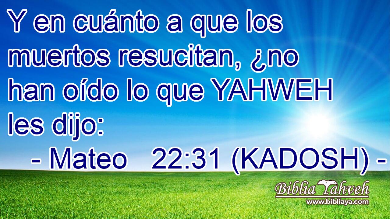  Y en cuánto a que los muertos resucitan, ¿no han oído lo que YAHWEH les dijo: 