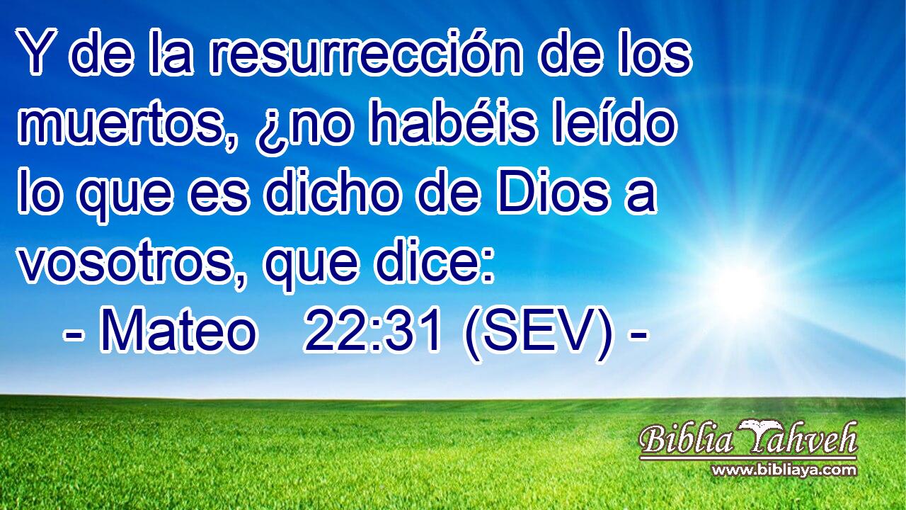 Y de la resurrección de los muertos, ¿no habéis leído lo que es dicho de Dios a vosotros, que dice: