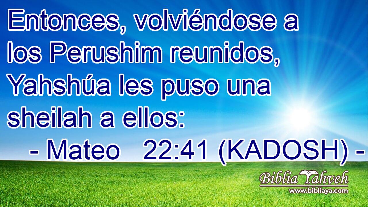  Entonces, volviéndose a los Perushim reunidos, Yahshúa les puso una sheilah a ellos: 