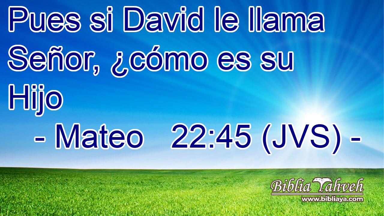 Pues si David le llama Señor, ¿cómo es su Hijo
