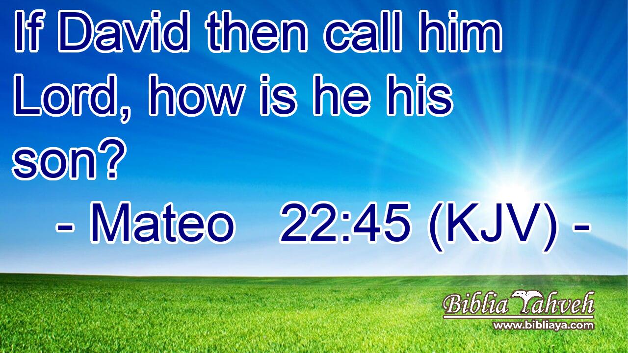 If David then call him Lord, how is he his son?