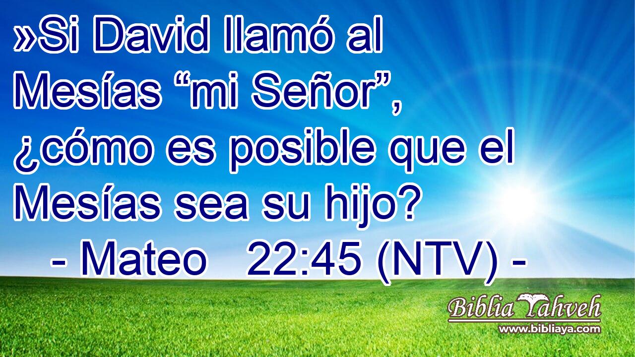 »Si David llamó al Mesías “mi Señor”, ¿cómo es posible que el Mesías sea su hijo?
