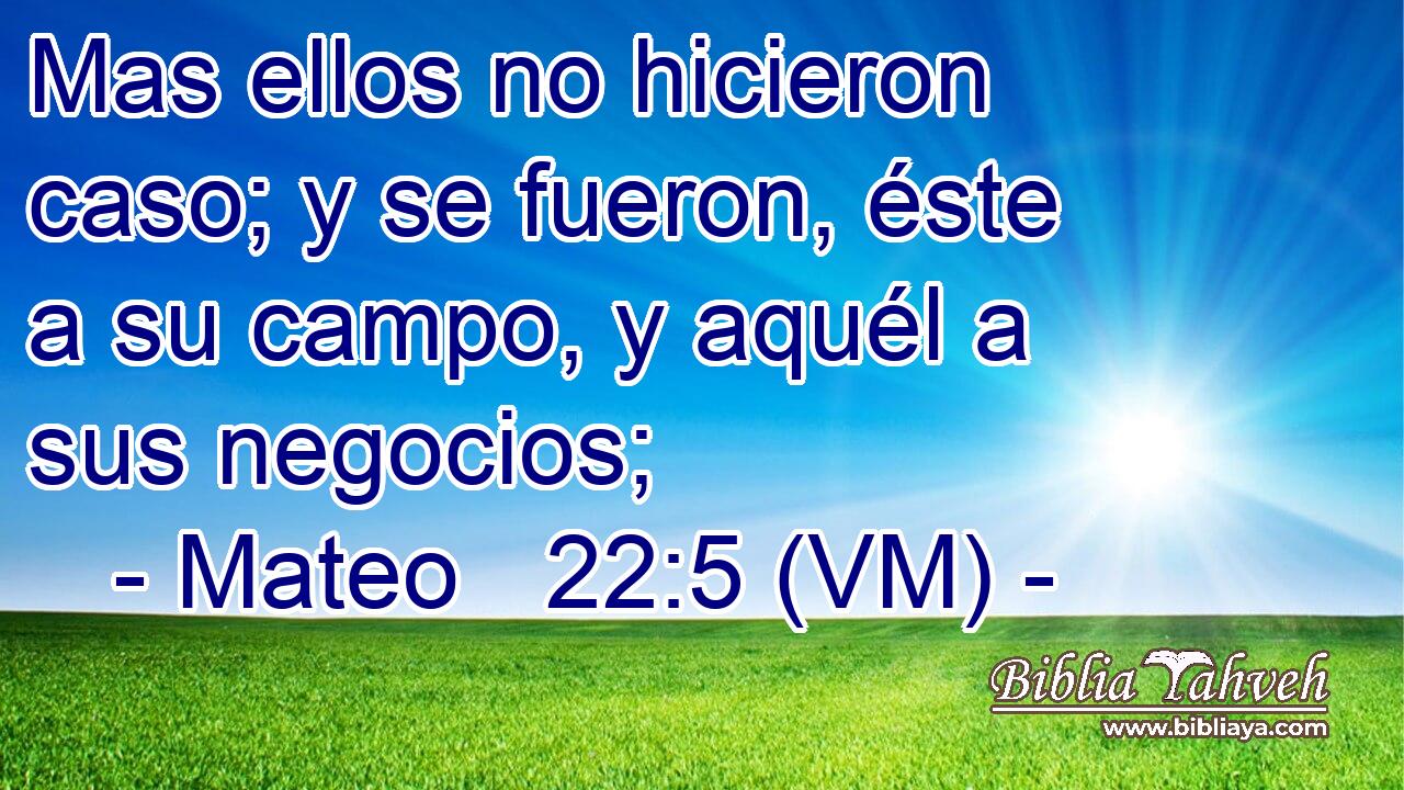  Mas ellos no hicieron caso; y se fueron, éste a su campo, y aquél a sus negocios; 