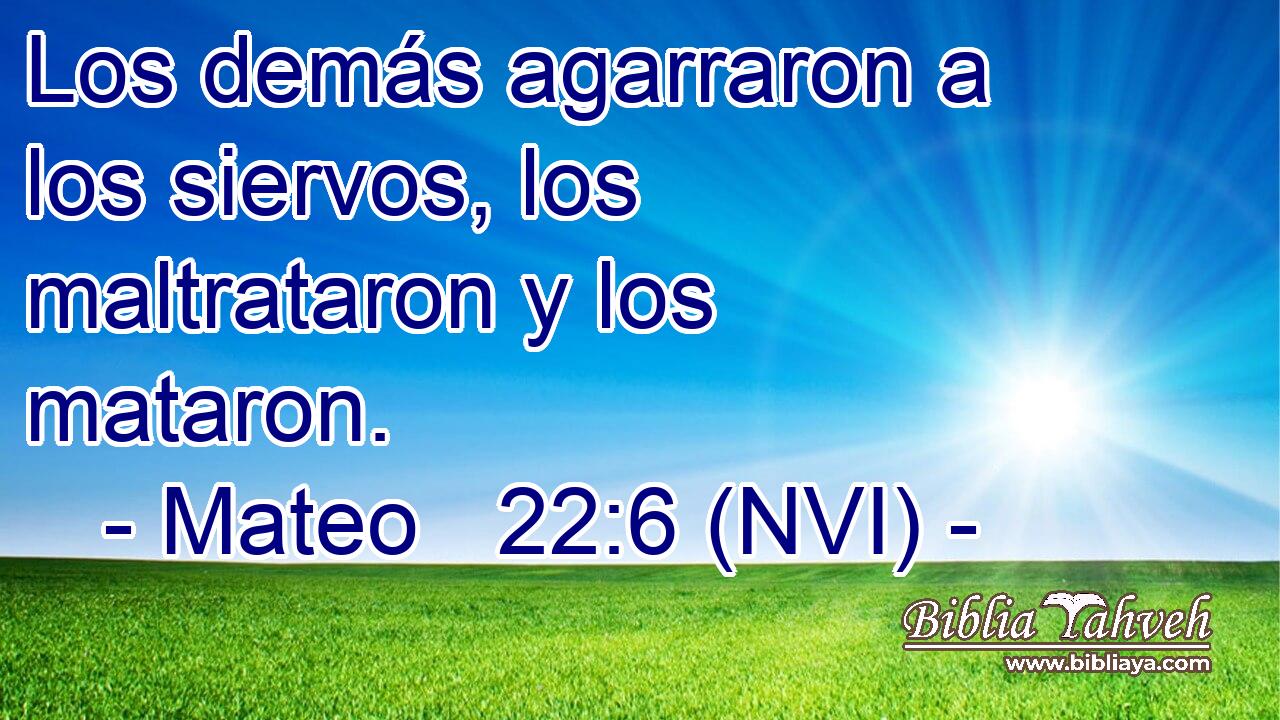  Los demás agarraron a los siervos, los maltrataron y los mataron. 