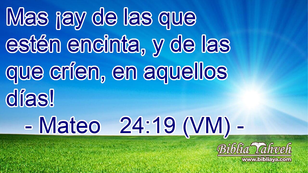  Mas ¡ay de las que estén encinta, y de las que críen, en aquellos días! 