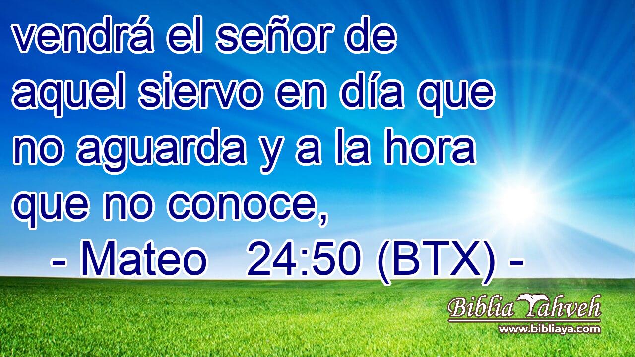 vendrá el señor de aquel siervo en día que no aguarda y a la hora que no conoce,