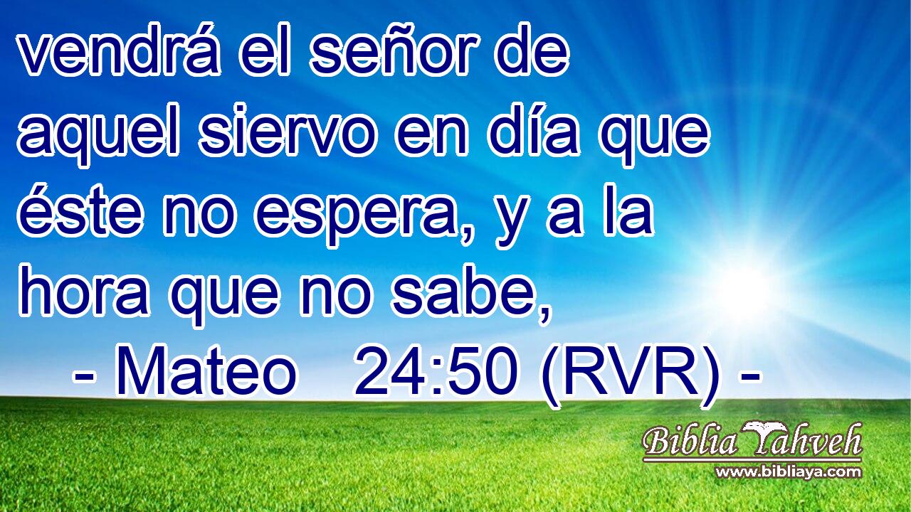 vendrá el señor de aquel siervo en día que éste no espera, y a la hora que no sabe,