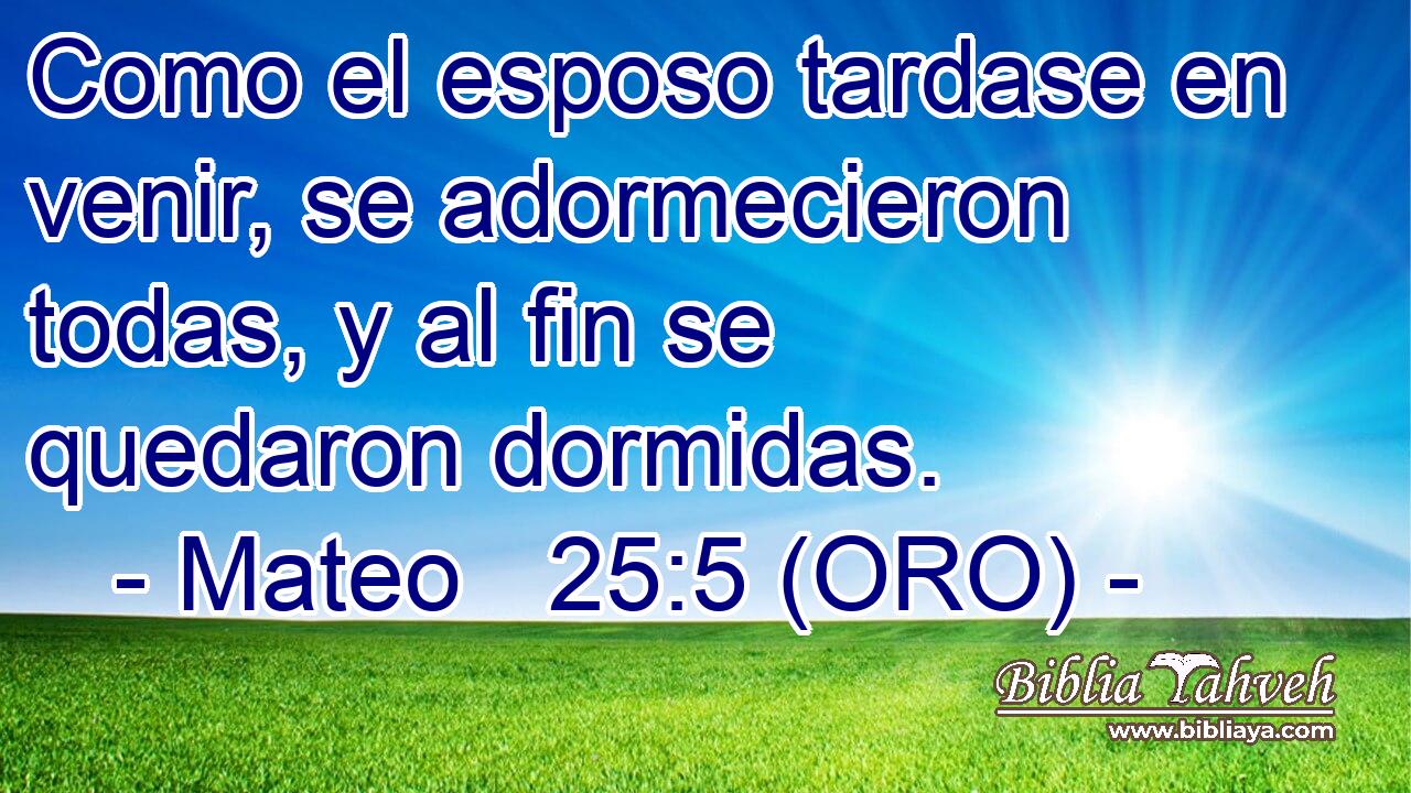  Como el esposo tardase en venir, se adormecieron todas, y al fin se quedaron dormidas. 