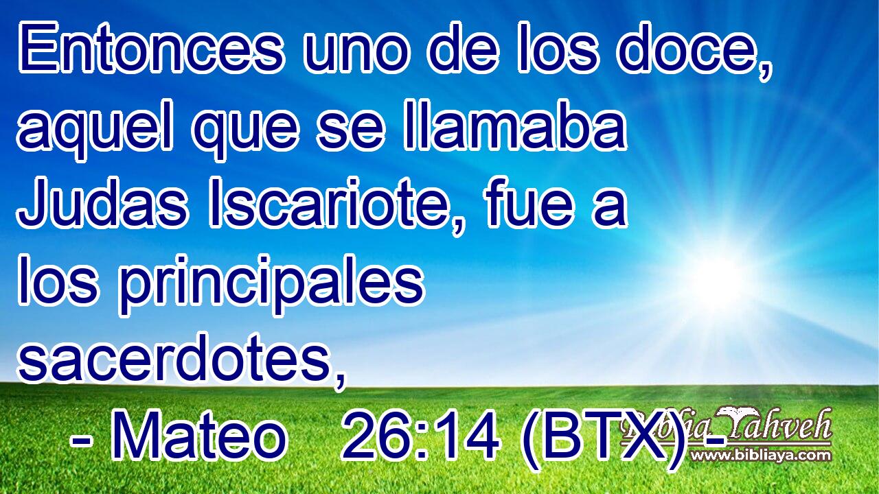 Entonces uno de los doce, aquel que se llamaba Judas Iscariote, fue a los principales sacerdotes,