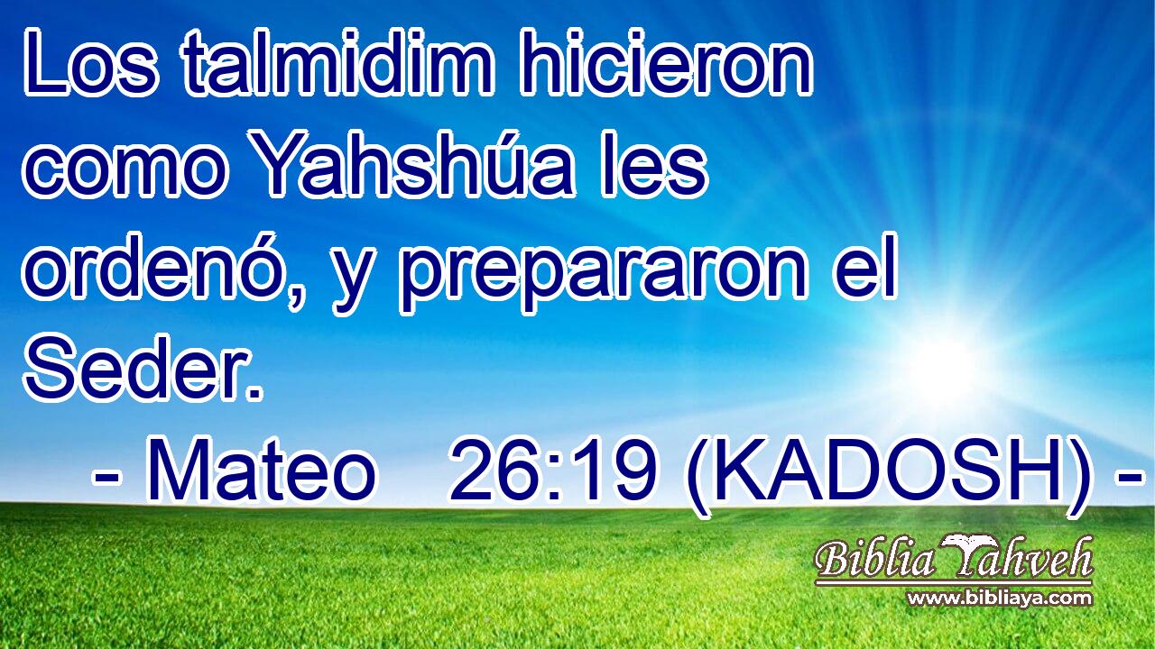  Los talmidim hicieron como Yahshúa les ordenó, y prepararon el Seder. 