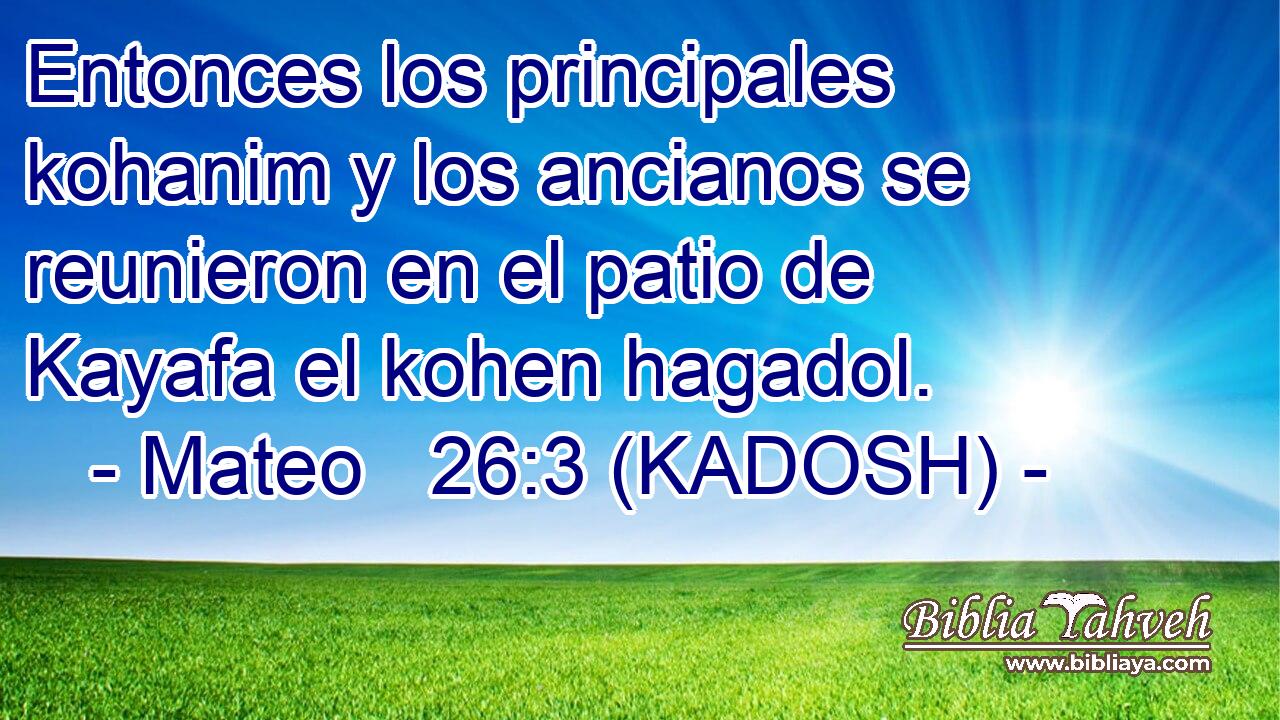  Entonces los principales kohanim y los ancianos se reunieron en el patio de Kayafa el kohen hagadol. 