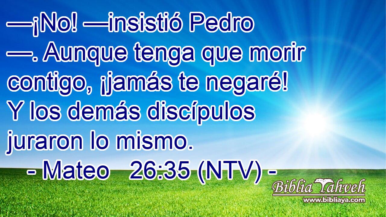 —¡No! —insistió Pedro —. Aunque tenga que morir contigo, ¡jamás te negaré! Y los demás discípulos juraron lo mismo.