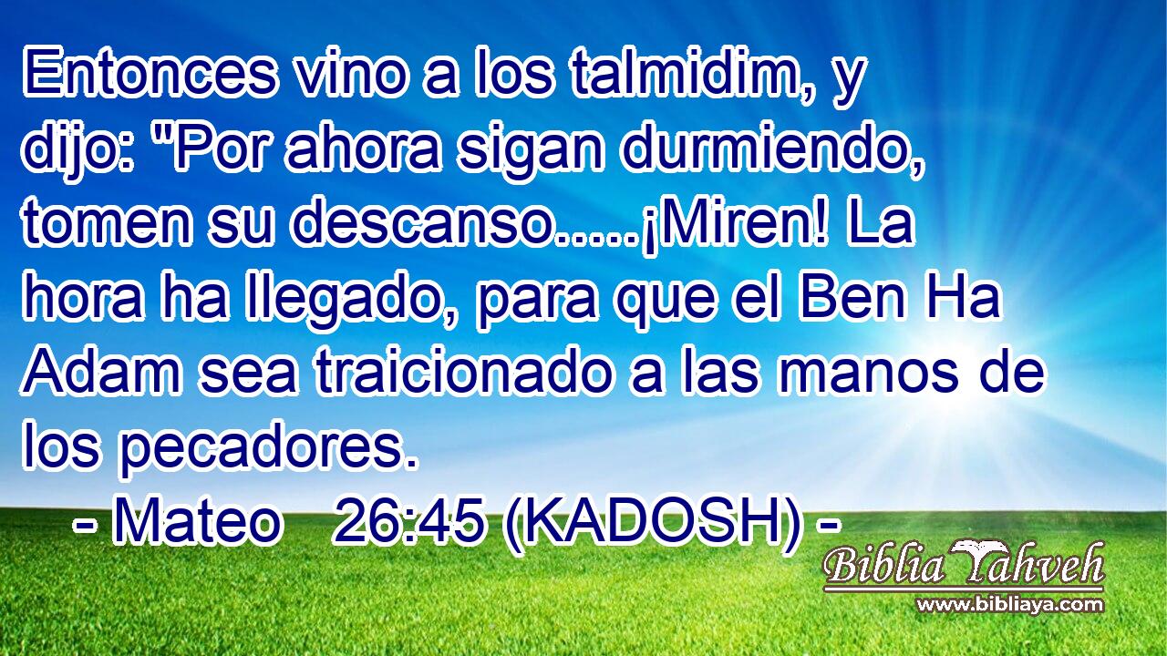  Entonces vino a los talmidim, y dijo: 