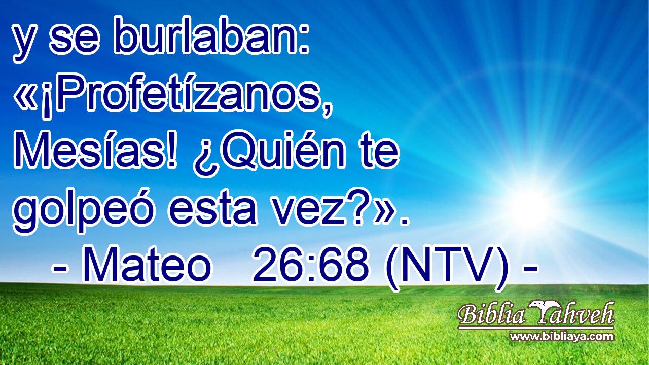 y se burlaban: «¡Profetízanos, Mesías! ¿Quién te golpeó esta vez?».