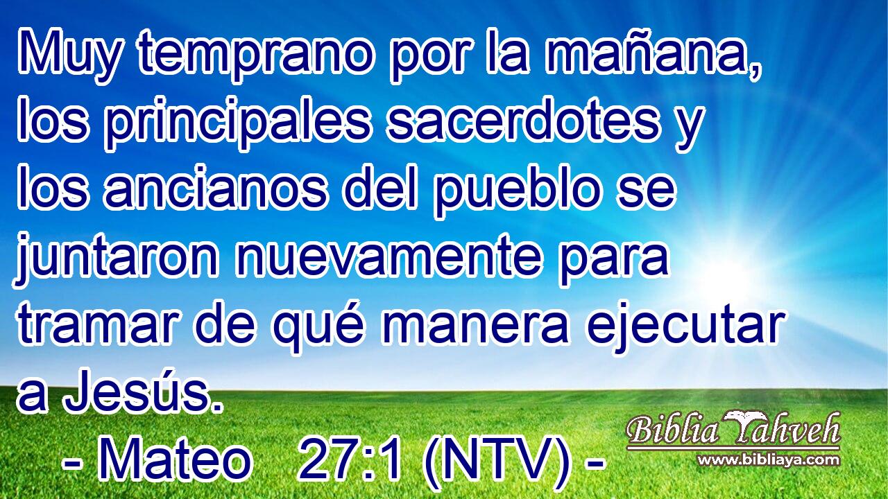 Muy temprano por la mañana, los principales sacerdotes y los ancianos del pueblo se juntaron nuevamente para tramar de qué manera ejecutar a Jesús.