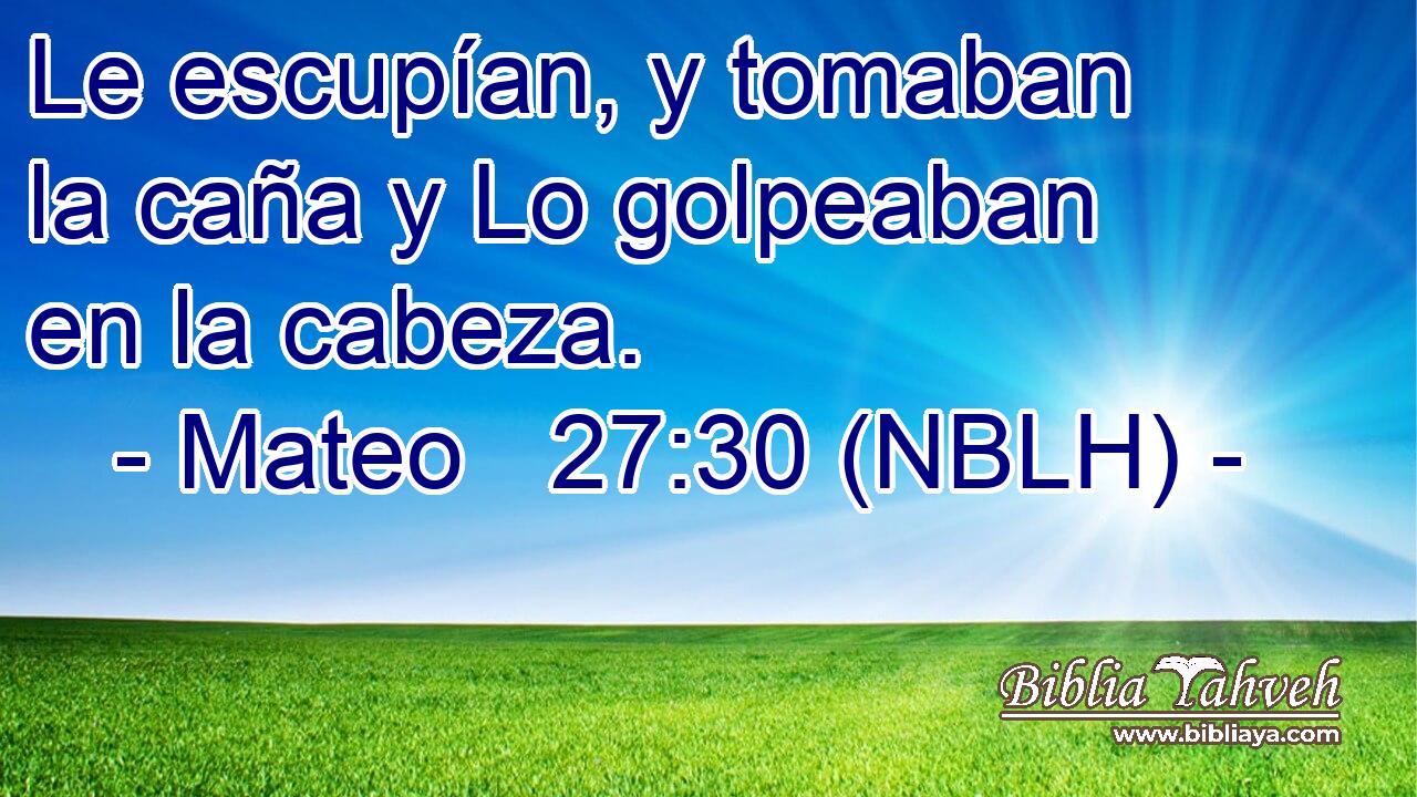 Le escupían, y tomaban la caña y Lo golpeaban en la cabeza. 