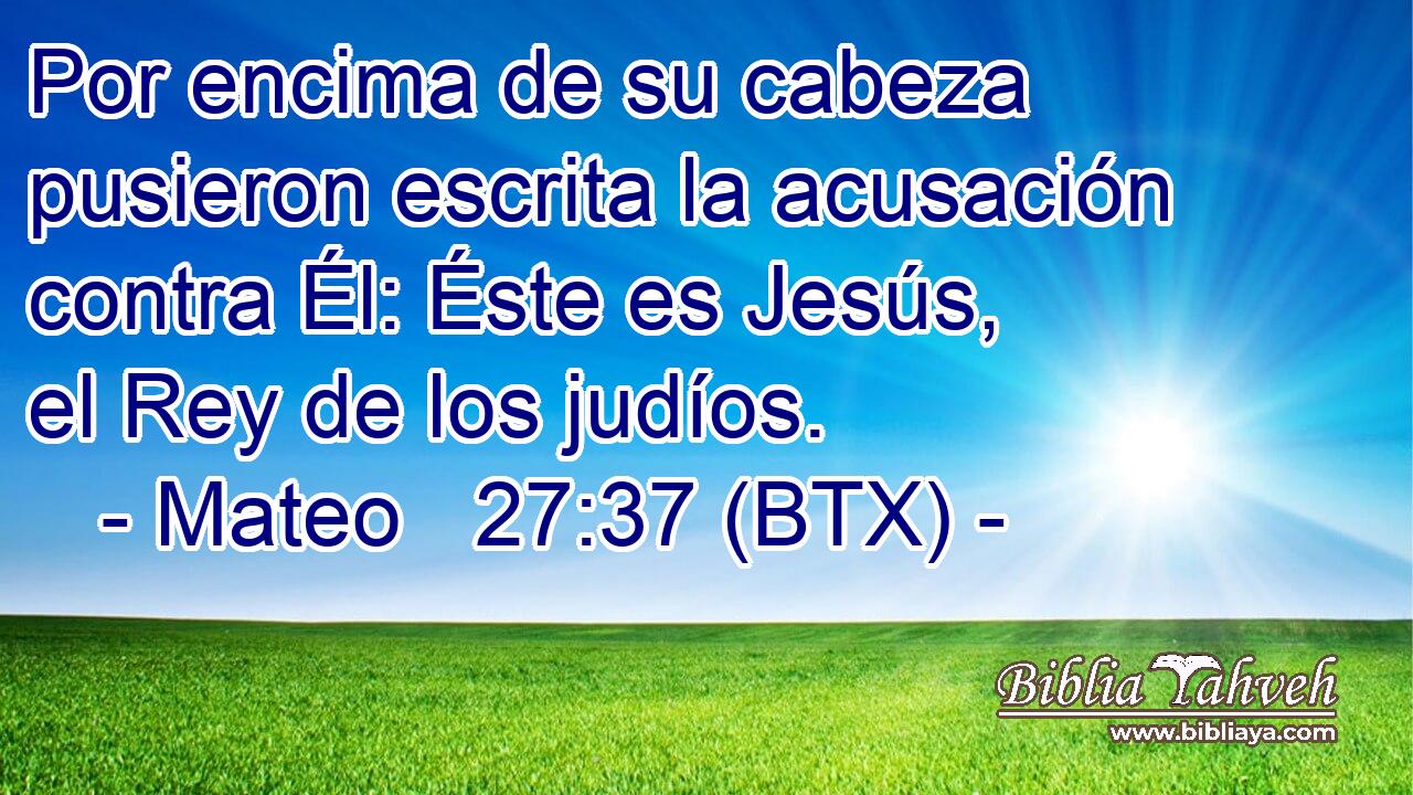 Por encima de su cabeza pusieron escrita la acusación contra Él: Éste es Jesús, el Rey de los judíos.