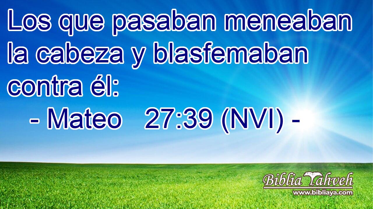  Los que pasaban meneaban la cabeza y blasfemaban contra él: 
