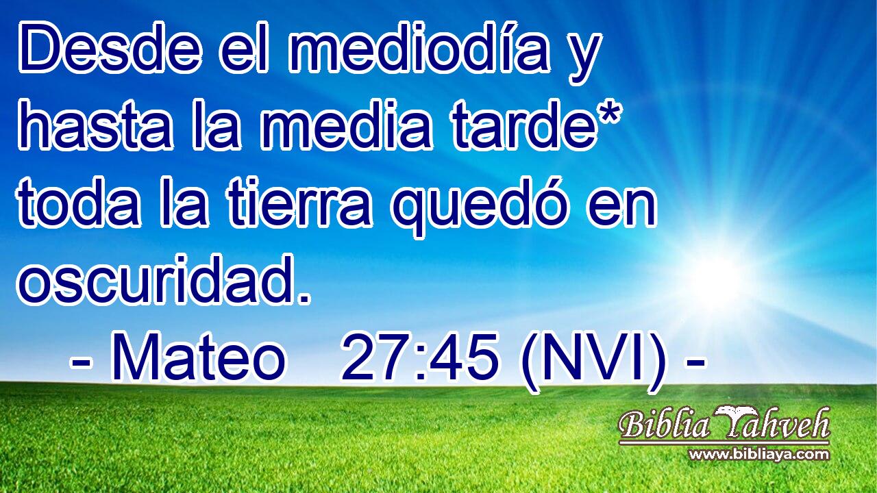  Desde el mediodía y hasta la media tarde* toda la tierra quedó en oscuridad. 
