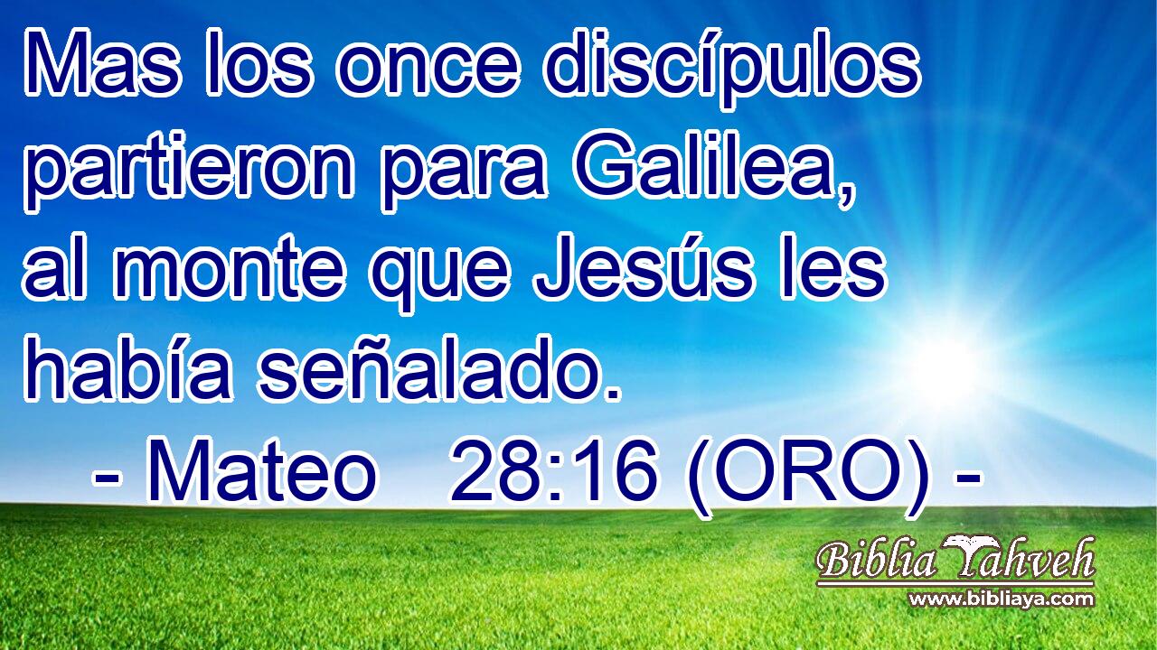  Mas los once discípulos partieron para Galilea, al monte que Jesús les había señalado. 