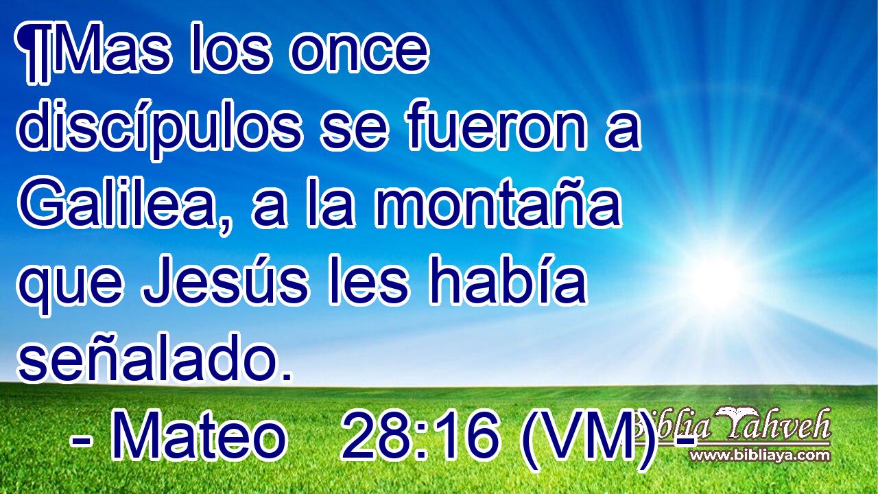  ¶Mas los once discípulos se fueron a Galilea, a la montaña que Jesús les había señalado. 