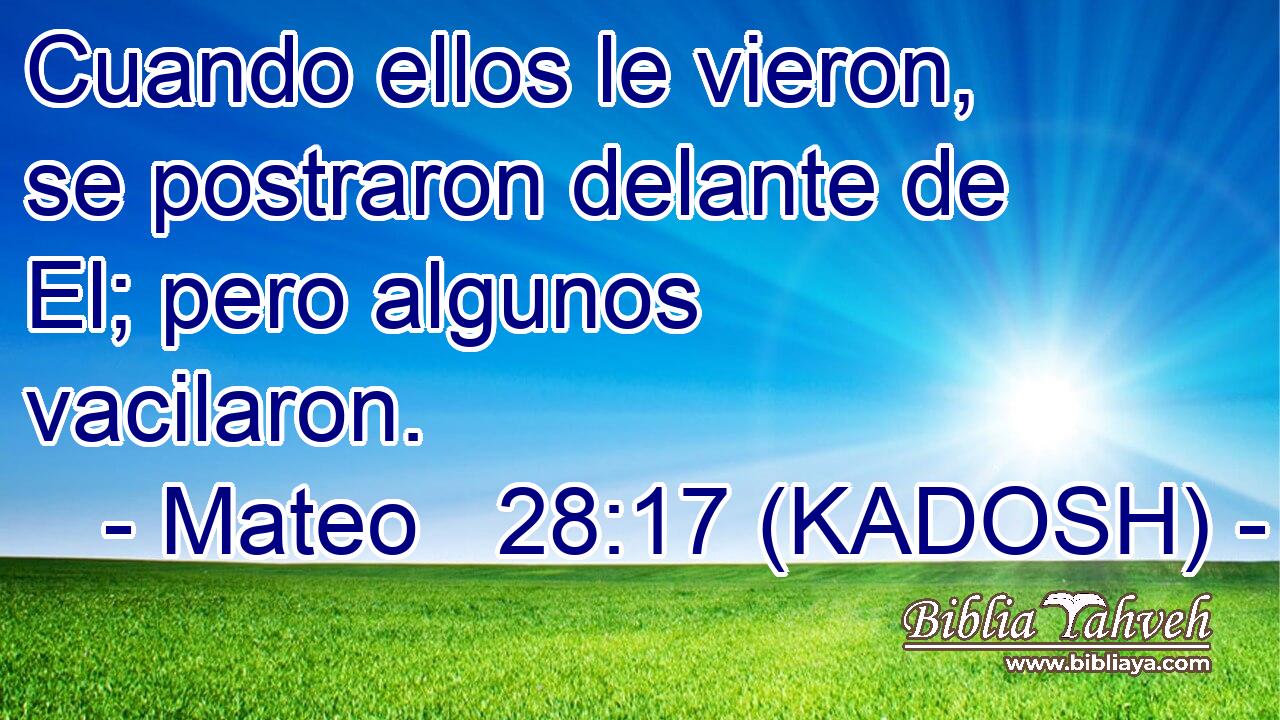  Cuando ellos le vieron, se postraron delante de El; pero algunos vacilaron. 