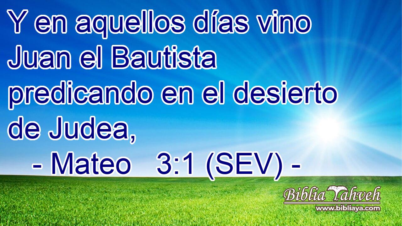 Y en aquellos días vino Juan el Bautista predicando en el desierto de Judea,