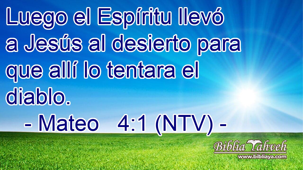 Luego el Espíritu llevó a Jesús al desierto para que allí lo tentara el diablo.