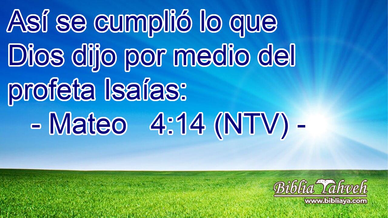 Así se cumplió lo que Dios dijo por medio del profeta Isaías: