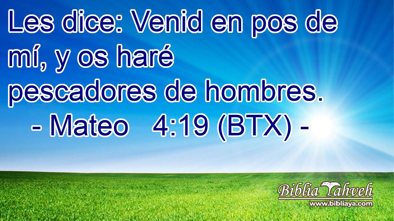 Les dice: Venid en pos de mí, y os haré pescadores de hombres.