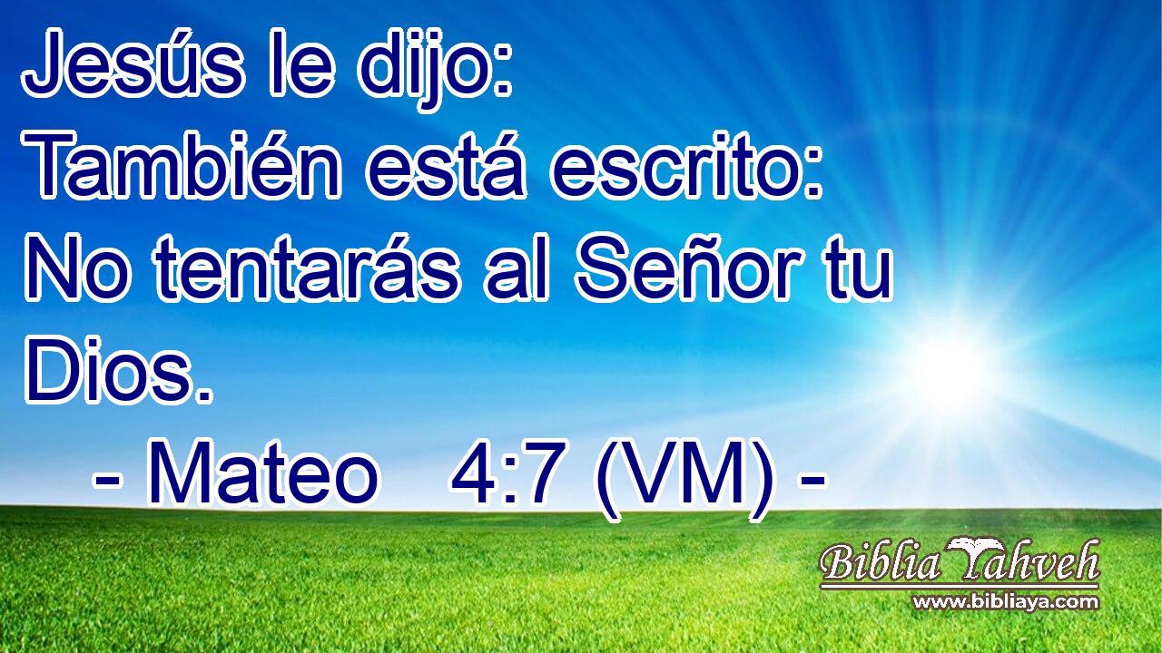  Jesús le dijo:  También está escrito: No tentarás al Señor tu Dios. 