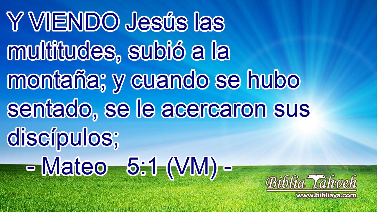  Y VIENDO Jesús las multitudes, subió a la montaña; y cuando se hubo sentado, se le acercaron sus discípulos; 