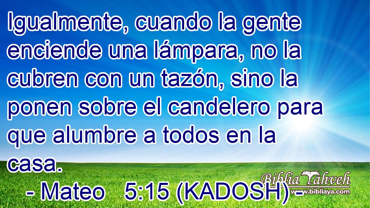  Igualmente, cuando la gente enciende una lámpara, no la cubren con un tazón, sino la ponen sobre el candelero para que alumbre a todos en la casa. 