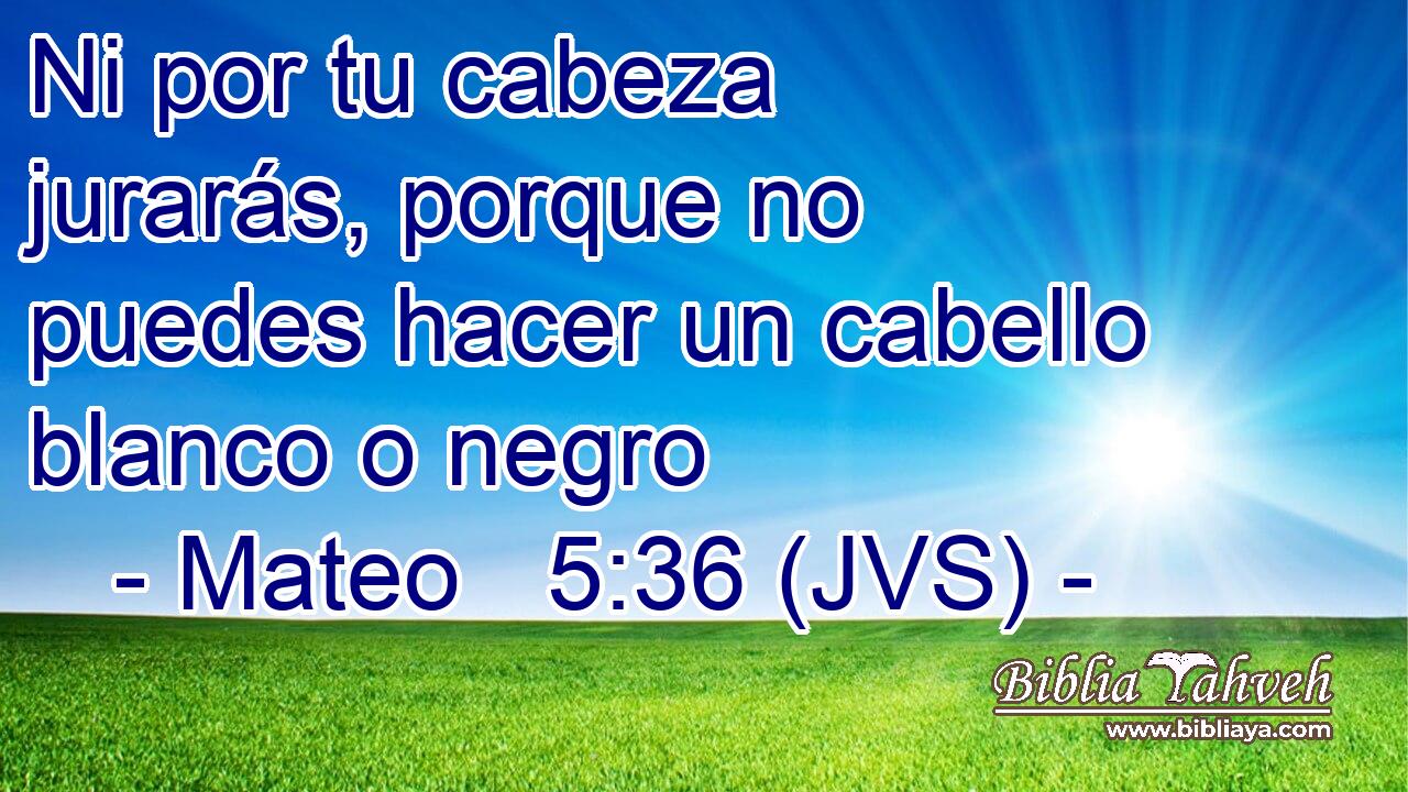 Ni por tu cabeza jurarás, porque no puedes hacer un cabello blanco o negro