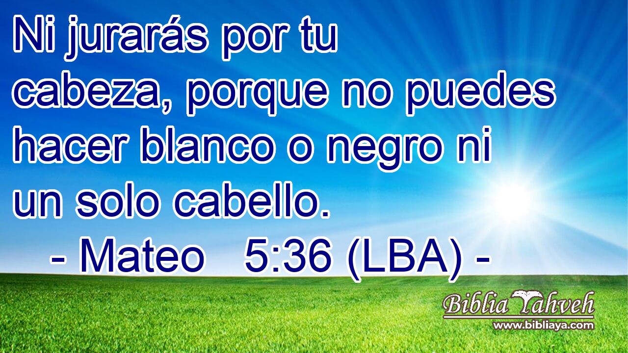 Ni jurarás por tu cabeza, porque no puedes hacer blanco o negro ni un solo cabello.