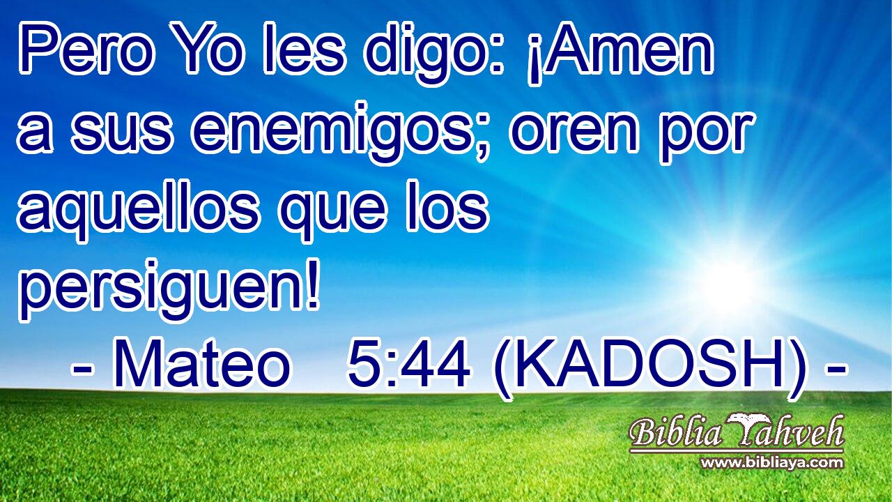  Pero Yo les digo: ¡Amen a sus enemigos; oren por aquellos que los persiguen! 