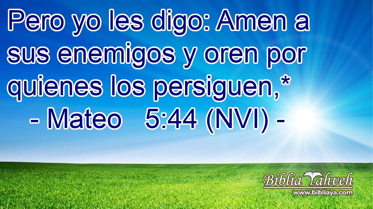  Pero yo les digo: Amen a sus enemigos y oren por quienes los persiguen,* 