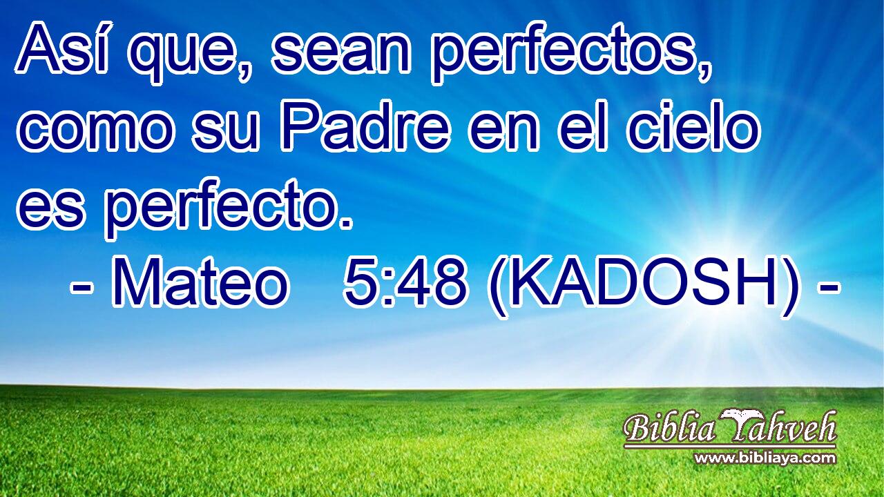 Así que, sean perfectos, como su Padre en el cielo es perfecto. 